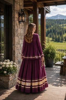 Purple Cotton Readymade Navratri Lehenga Choli with Zari & Mirror lace Work 2