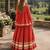 Rust Cotton Readymade Navratri Lehenga Choli with Zari & Mirror lace Work