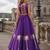 Violet Silk Blend Readymade Navratri Lehenga Choli with Kutchi Gamthi Work