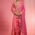 Hot pink viscose organza handwork highlighted printed sharara set