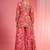 Hot pink viscose organza handwork highlighted printed sharara set