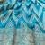 Teal Blue Woven Golden Zari Chevron Pattern Design Fabric Pure Soft Chinon/Georgette Saree With Blouse Unstitched