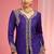 Dark purple viscose katan silk muticoloured resham embroidered sharara set