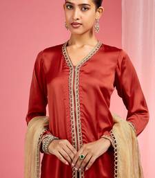 Red modal satin salwar kurta set