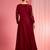 Dark maroon hand embroidered viscose dupion silk kurta sharara set