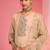Beige  chanderi hand embroidered kurta set