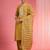 Mustard chanderi hand embroidered kurta set