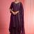 Dark wine  viscose dupion silk hand embroidered sharara set
