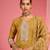 Mustard chanderi hand embroidered kurta set