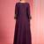 Dark wine  viscose dupion silk hand embroidered sharara set