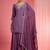 Dull purple  viscose dupion silk hand embroidered sharara set