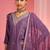 Dull purple  viscose dupion silk hand embroidered sharara set