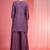 Dull purple  viscose dupion silk hand embroidered sharara set