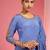 Blue hand embroidered viscose crepe  kurta sharara set