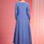 Blue hand embroidered viscose crepe  kurta sharara set
