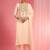 Light beige organza sequin beads dabka work kurta set