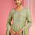Light green viscose chinon chiffon silver hand embroidered sharara set