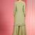 Light green viscose chinon chiffon silver hand embroidered sharara set