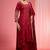 Reddish maroon hand embroidered viscose dupion silk kurta sharara set