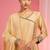 Beige chanderi hand embroidered kurta set
