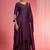 Dark wine  viscose dupion silk hand embroidered sharara set