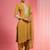 Mustard chanderi hand embroidered kurta set