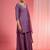 Dull purple  viscose dupion silk hand embroidered sharara set