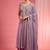 Lavender georgette hand embroidered anarkali sharara set