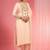 Light beige organza sequin beads dabka work kurta set