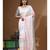 Off-white mal chanderi with kantha work saree with stiched blouse