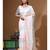 Off-white mal chanderi with kantha work saree with stiched blouse