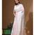 Off-white mal chanderi with kantha work saree with stiched blouse