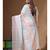 Off-white mal chanderi with kantha work saree with stiched blouse