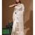Off-white mal chanderi with applique work saree with blouse piece