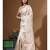 Off-white mal chanderi with applique work saree with blouse piece