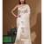 Off-white mal chanderi with applique work saree with blouse piece