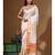 Off-white mal chanderi with applique work saree with blouse piece