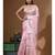 Pink mal chanderi with applique work saree with blouse piece