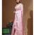 Pink mal chanderi with applique work saree with blouse piece
