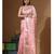 Peach mal chanderi with applique work saree with blouse piece