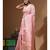 Peach mal chanderi with applique work saree with blouse piece