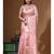 Peach mal chanderi with applique work saree with blouse piece