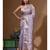 Lavendar mal chanderi with applique work saree with blouse piece
