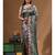 Multicolour semi - tussar with digital print saree with blouse piece