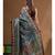 Multicolour semi - tussar with digital print saree with blouse piece