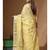 Yellow mal chanderi with applique work saree with blouse piece