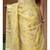 Yellow mal chanderi with applique work saree with blouse piece