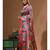 Multicolour semi - tussar with digital print saree with blouse piece