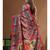 Multicolour semi - tussar with digital print saree with blouse piece