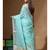 Sea green mal chanderi with chicken kari saree with blouse piece